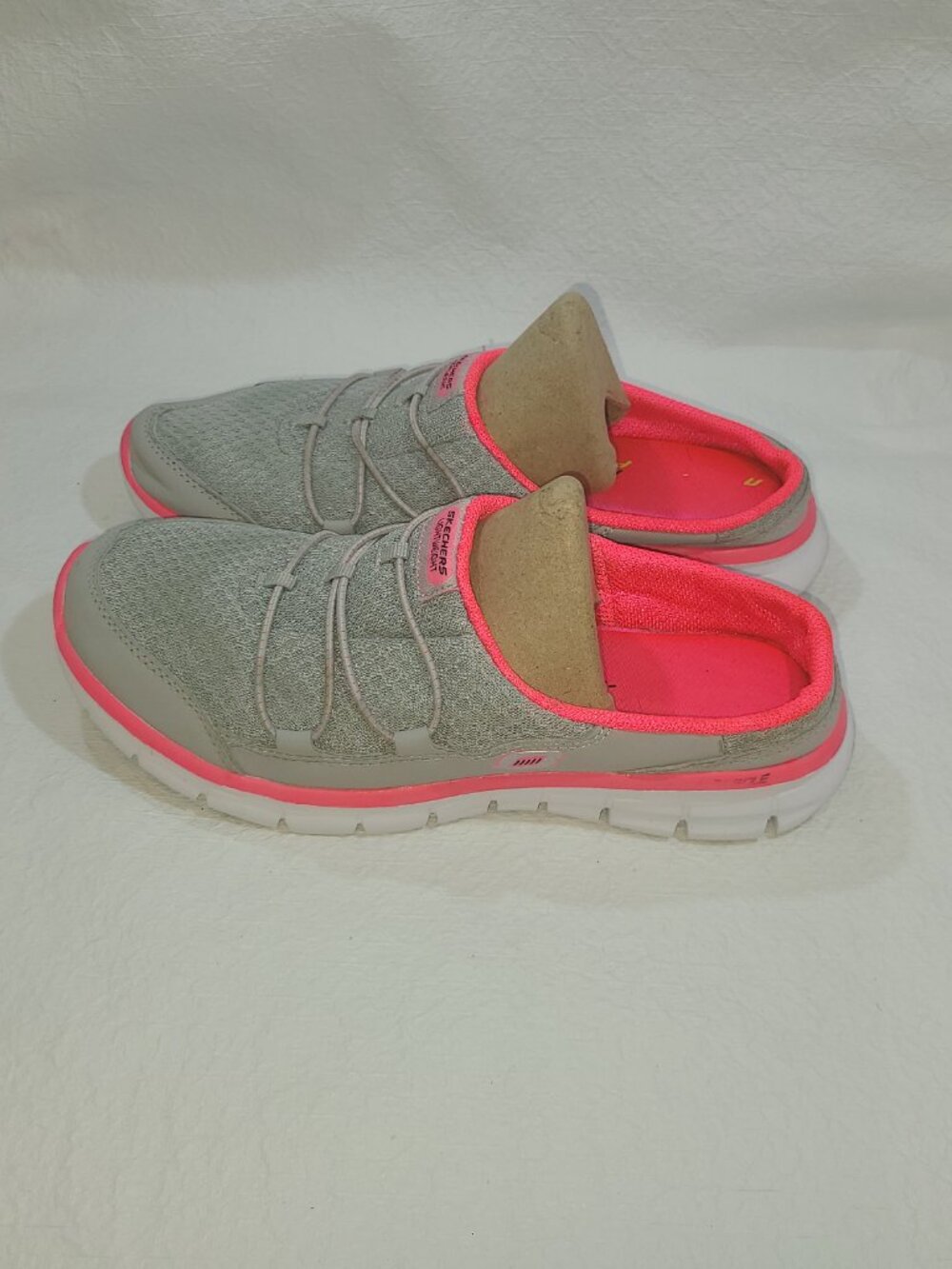 Womens Skechers Relaxed Fit Breathe Easy Fortune Slip-on Shoe Size: 7 Pink Gray
